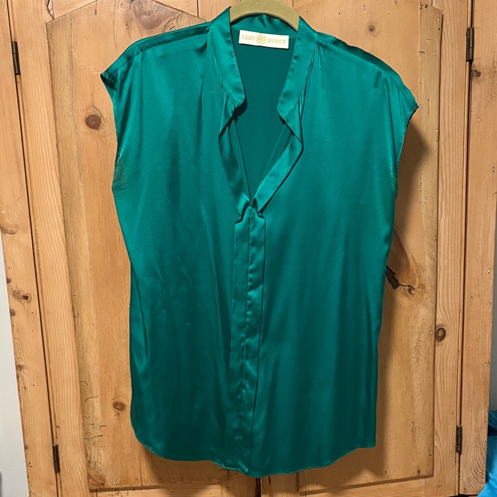 Ramy Brook Emerald Satin Blouse